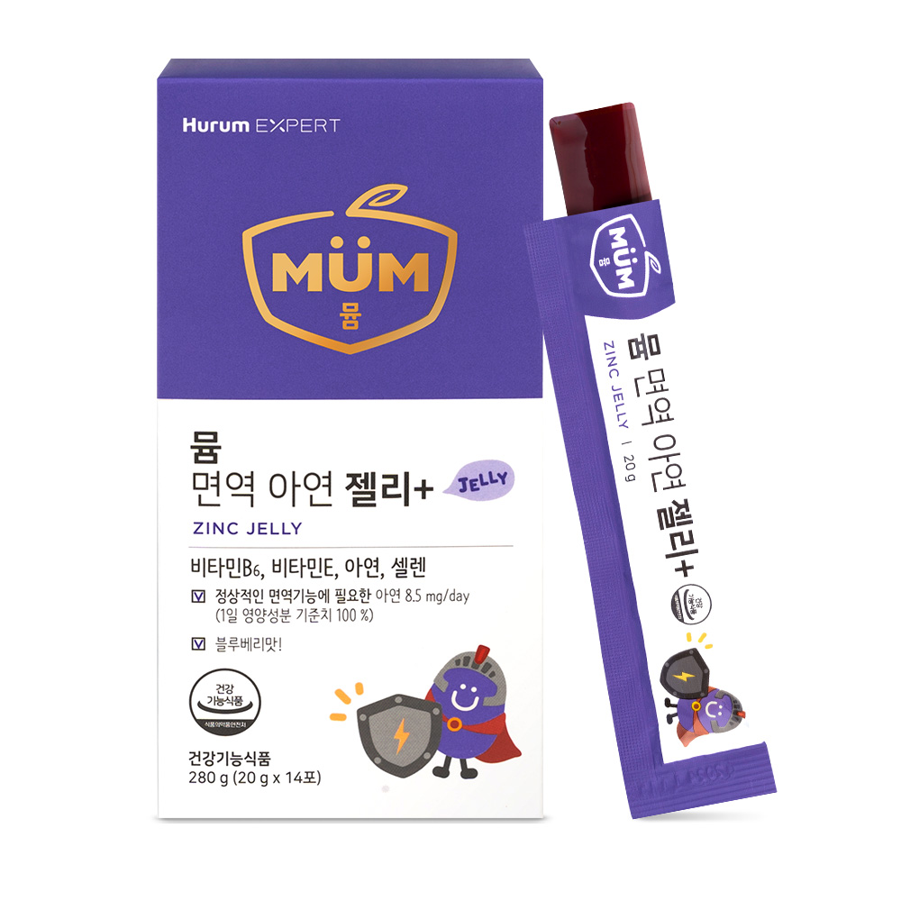 <b>휴럼</b> 뮴 면역 아연 젤리 플러스 20g x 14포, 1개