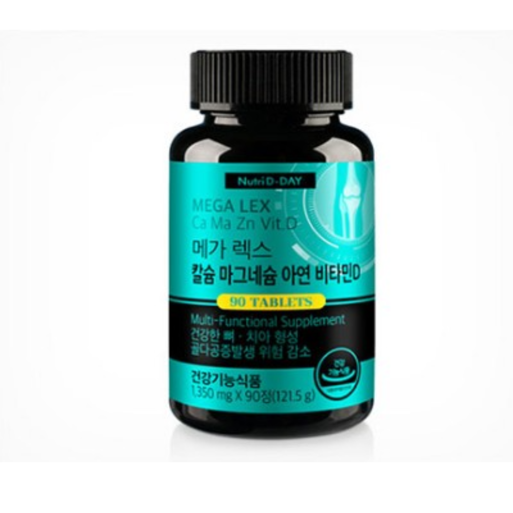 뉴트리디데이 메가렉스 칼슘 마그네슘 아연 비타민D 1350mg x 90정, 1개