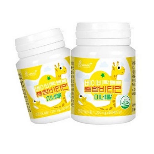 베이비락 튼튼 <b>종합비타민</b> 미네랄 1200mg x 60정, 2개