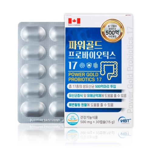 파워골드 <b>프로바이오틱스</b> 17 500mg x 30캡슐, 2개