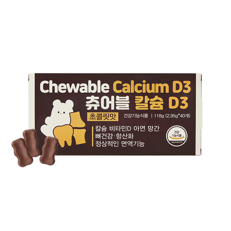 <b>제너럴라이프</b> 츄어블 칼슘 D3 초콜릿맛 2.95g x 40정, 1개