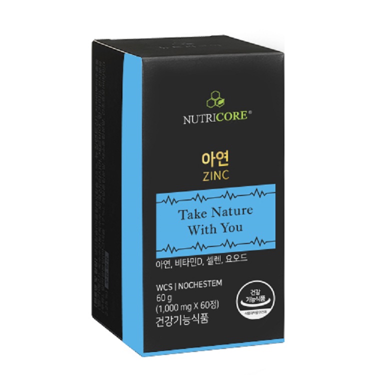 뉴트리코어 <b>아연</b> 영양제 500mg x 60정, 1개