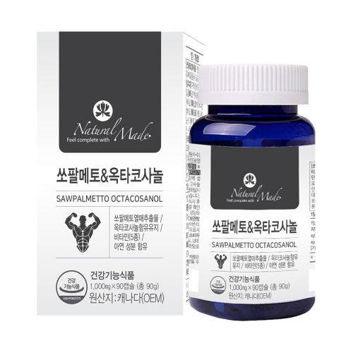 <b>네츄럴메이드</b> 쏘팔메토 앤 옥타코사놀 1000mg x 90캡슐, 1개