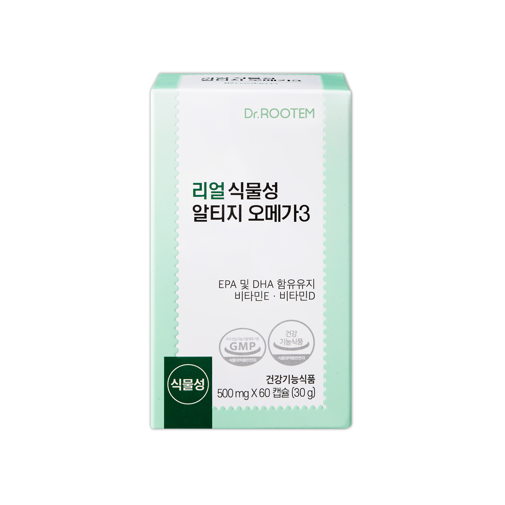 닥터루템 리얼 식물성 알티지 <b>오메가3</b> 500mg x 60캡슐, 1개