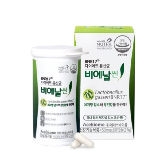 다이어트 유산균 비에날씬 450mg x 60캡슐, 3개