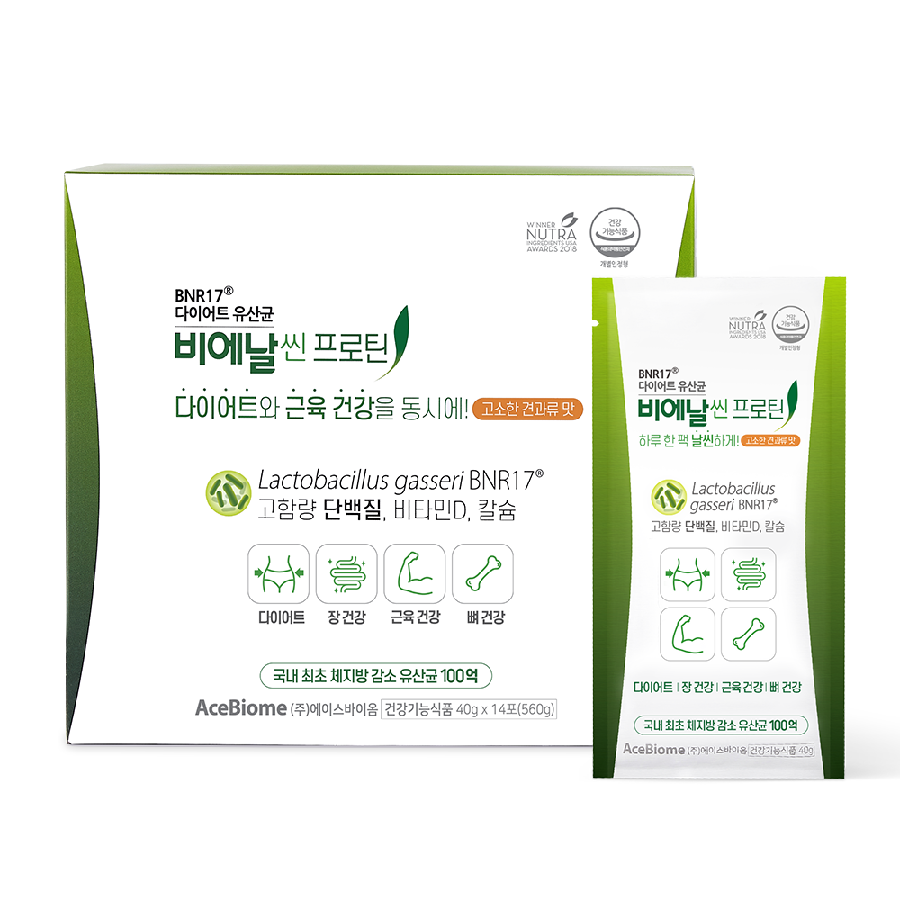 <b>다이어트 유산균</b> 비에날씬 프로틴 40g x 14포, 1개