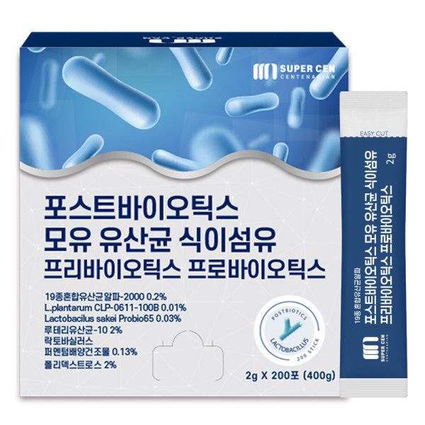 <b>슈퍼쎈</b> 포스트바이오틱스 모유 유산균 식이섬유 2g x 200포, 1개