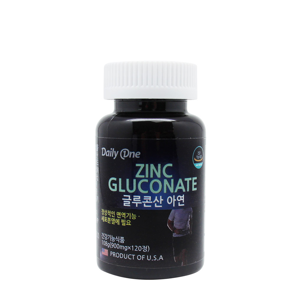 <b>데일리원 글루콘산 아연</b> 900mg x 120정, 3개