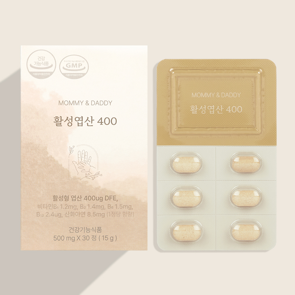 <b>마미앤대디</b> 활성엽산 400 500mg x 30정, 2개