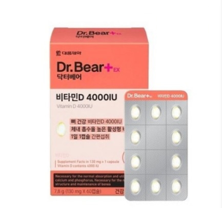 닥터베어 비타민D 4000IU 130mg x 60캡슐, 1개