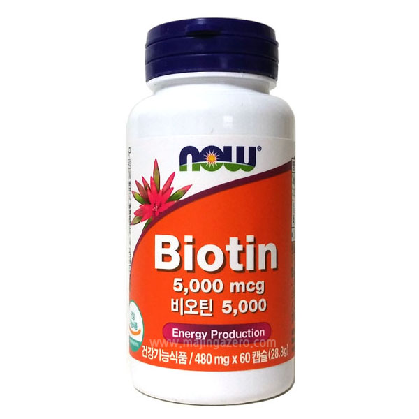 나우푸드 비오틴 5000 480mg x 60캡슐, 1개