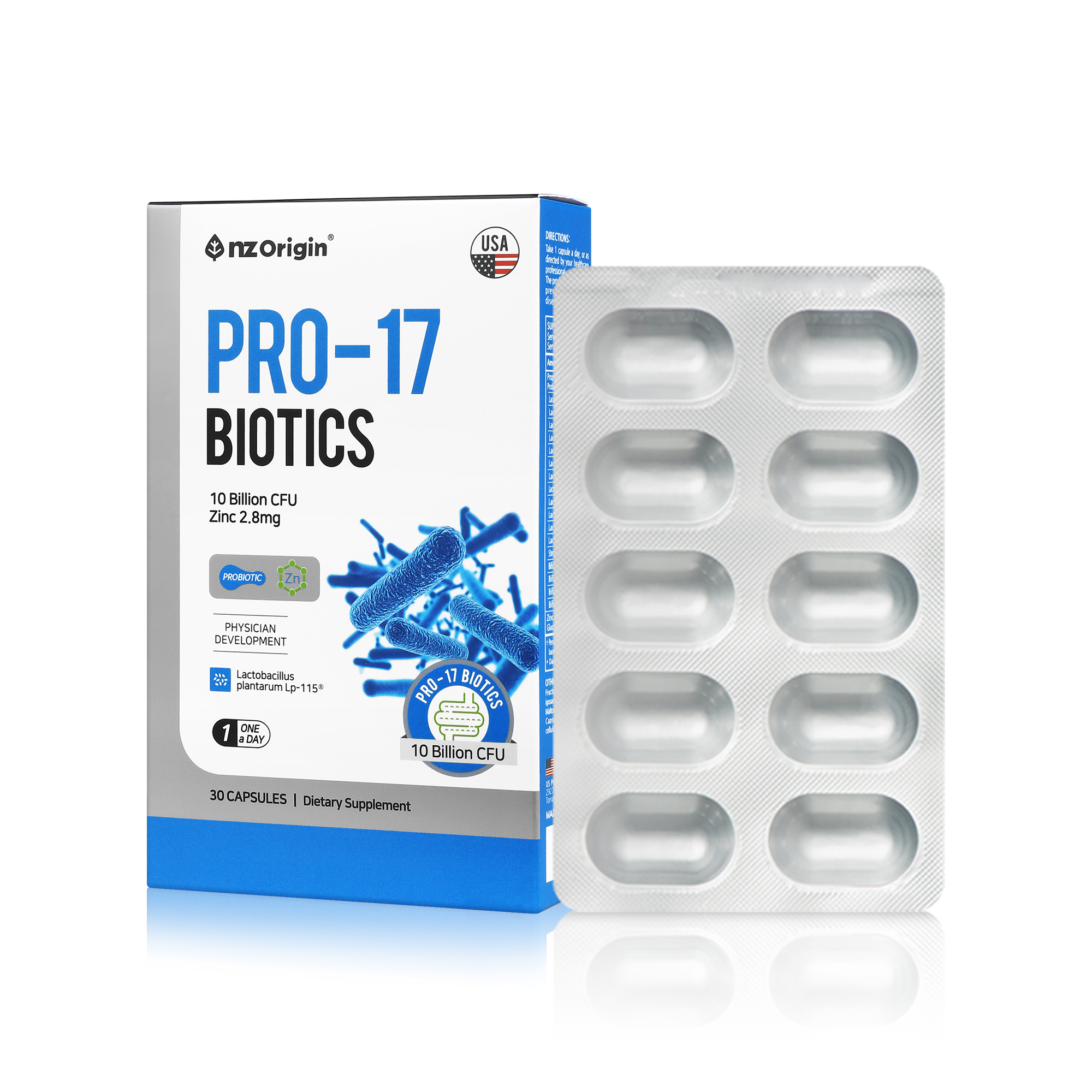 <b>엔젯오리진</b> 프로-17 바이오틱스 500mg x 30캡슐, 2개