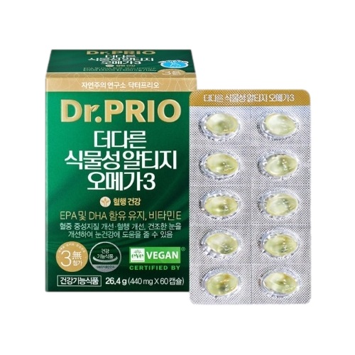 닥터프리오 <b>더다른 식물성 알티지 오메가3</b> 440mg x 60캡슐, 2개