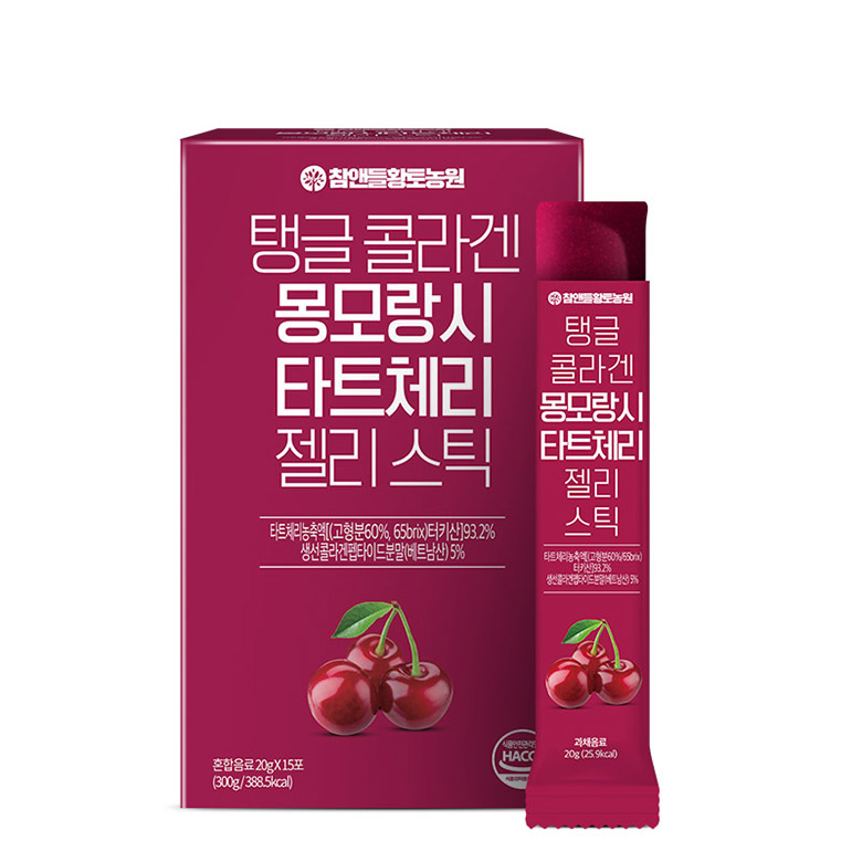 참앤들황토농원 몽모랑시 <b>타트체리</b> 젤리스틱 20g x 15포, 6개