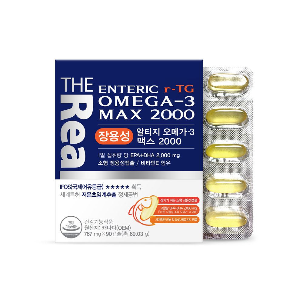 <b>더리얼</b> 알티지 <b>오메가3</b> 맥스 2000 767mg x 90캡슐, 1개