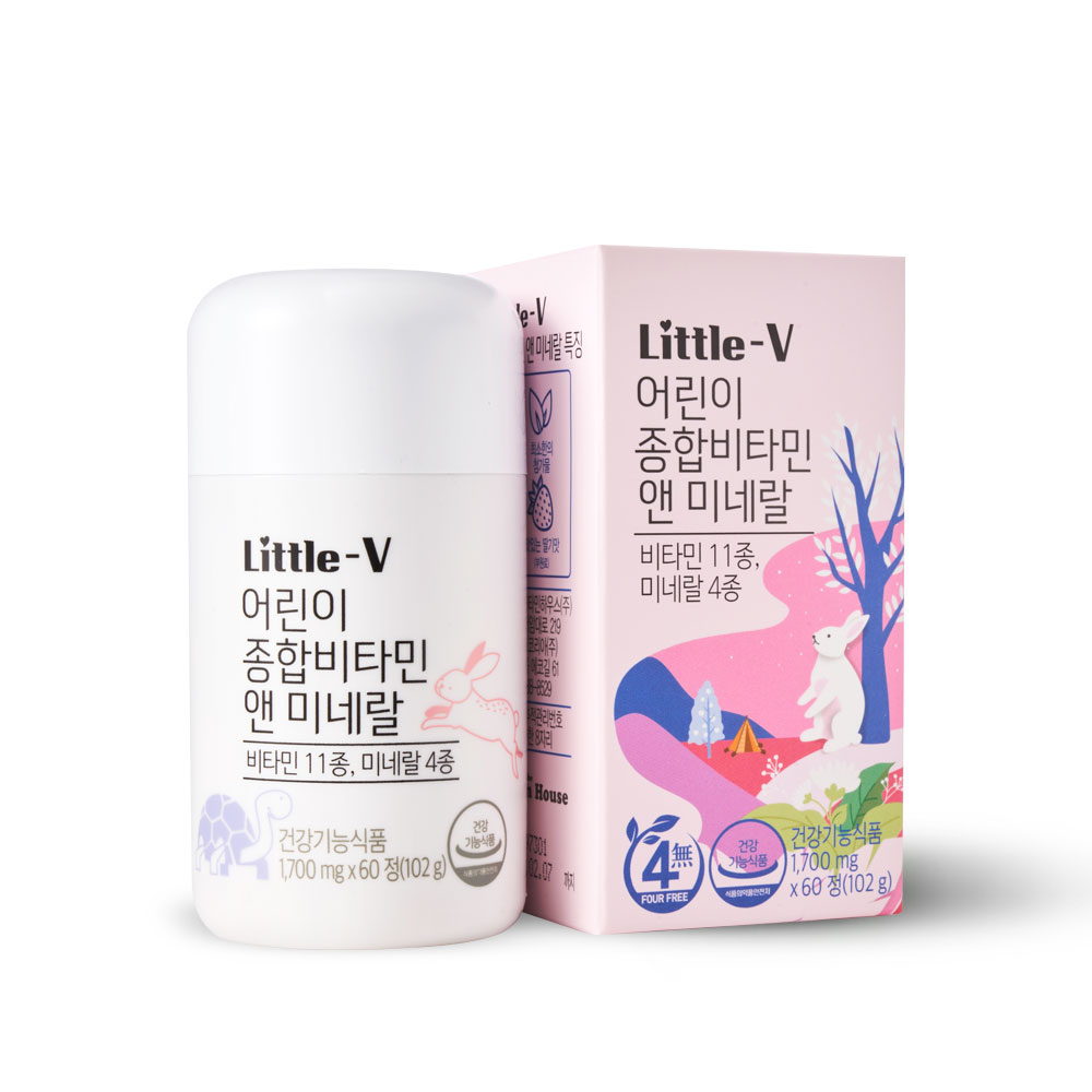 비타민하우스 어린이 종합비타민 앤 미네랄 1700mg x 60캡슐, 2개