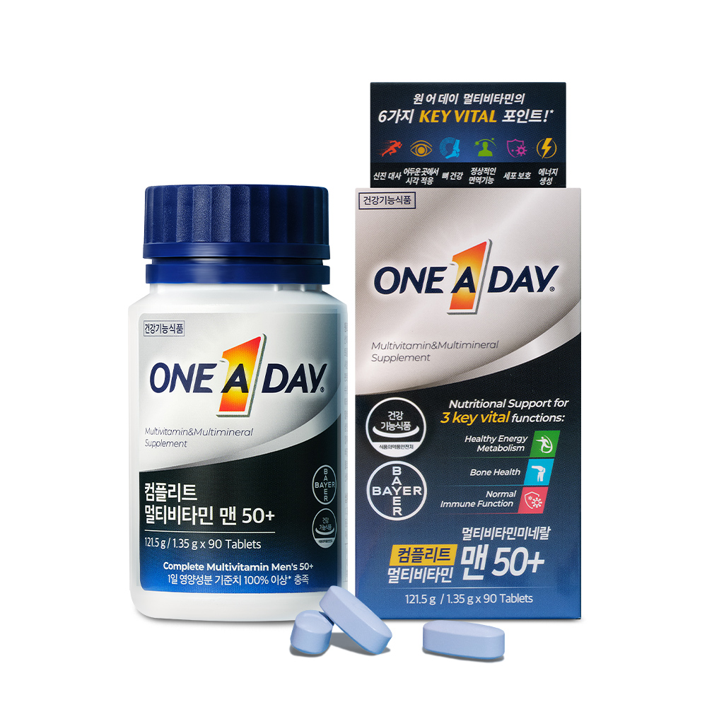 원어데이 <b>컴플리트 멀티</b>비타민 맨 50+ 1.35g x 90정, 1개