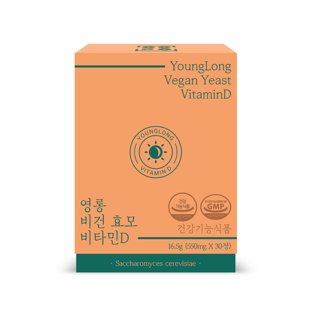 영롱 <b>비건</b> 효모 <b>비타민</b>D 550mg x 30캡슐, 4개