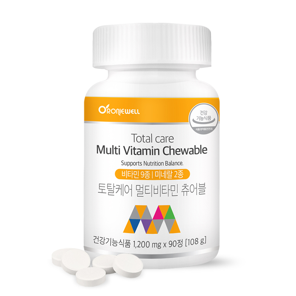 <b>로니웰</b> 토탈케어 멀티비타민 츄어블 1200mg x 90정, 4개