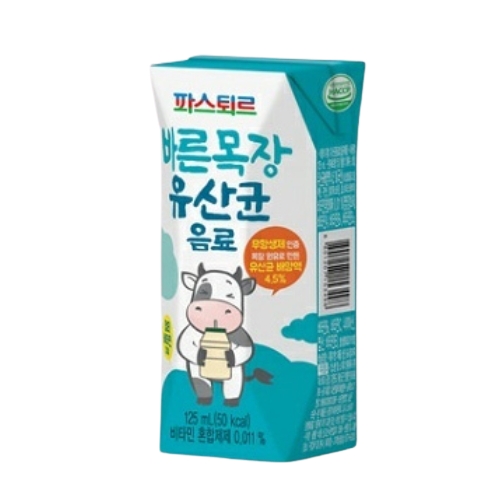 Lotte Foods Pasteur Bareun Mokjang Probiotic Drink 125ml, 24pcs