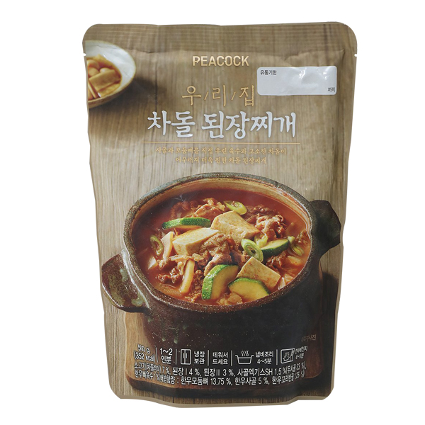 신세계푸드 PEACOCK 우리집 차돌 된장찌개