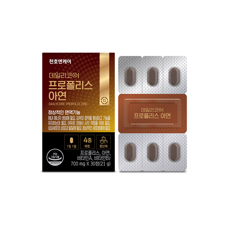 천호엔케어 데일리코어 프로폴리스 아연 600mg x 30캡슐, 1개