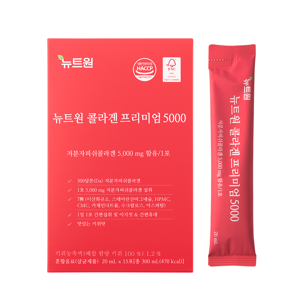 뉴트원 콜라겐 프리미엄 5000 20ml x 15포, 4개