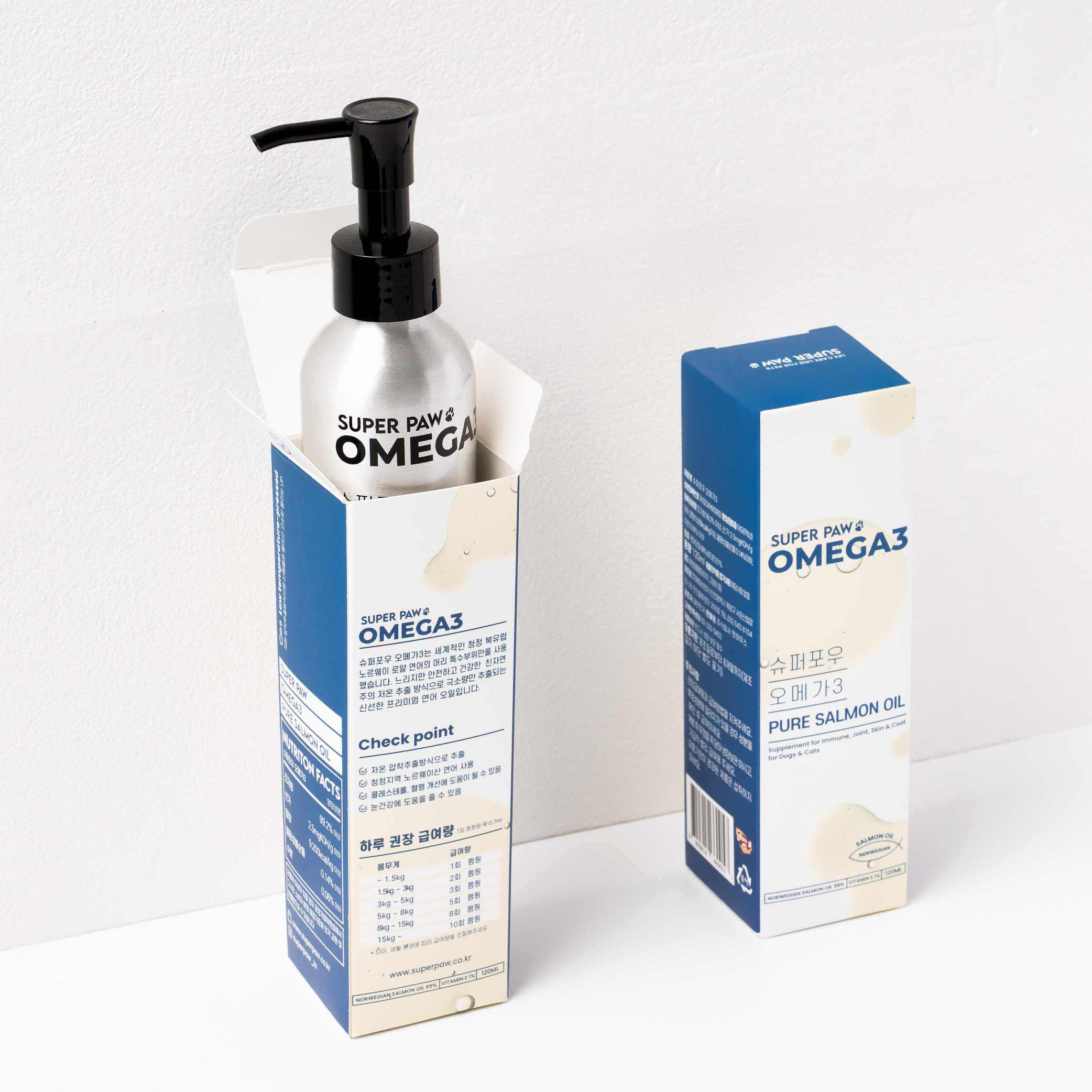 슈퍼포우 <b>오메가</b>3 영양제 120ml, 2개