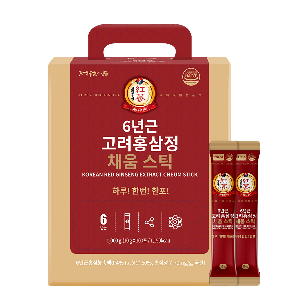 정원삼 6년근 고려홍삼정 채움스틱 10g x 100포, 1개
