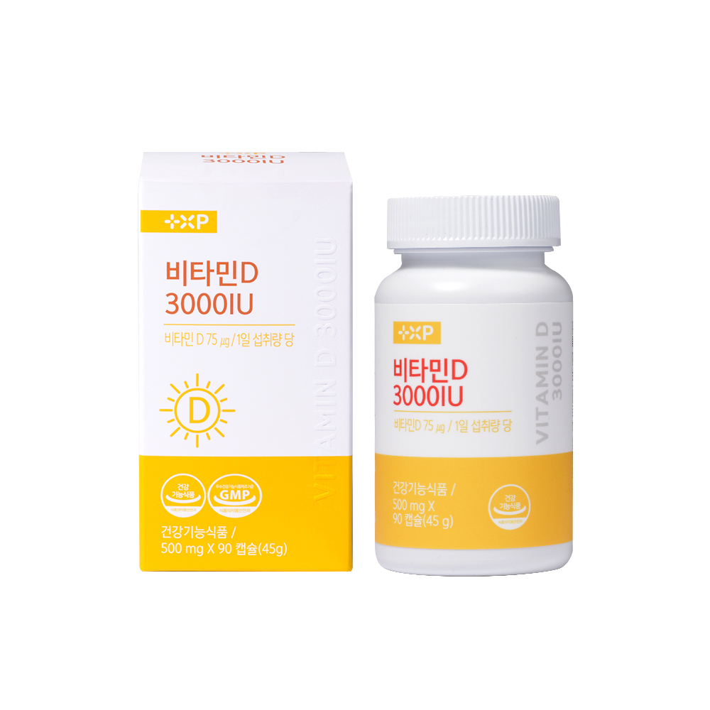 +XP 비타민D 3000IU 500mg x 90캡슐, 1개