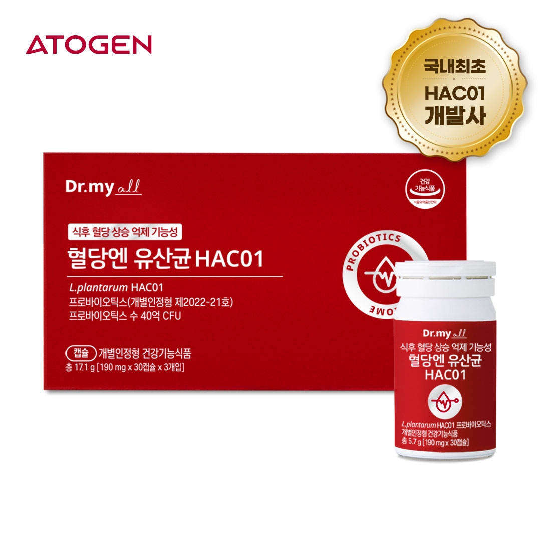 닥터마이올 <b>혈당엔</b> 유산균 HAC01 190mg x 90캡슐, 1개
