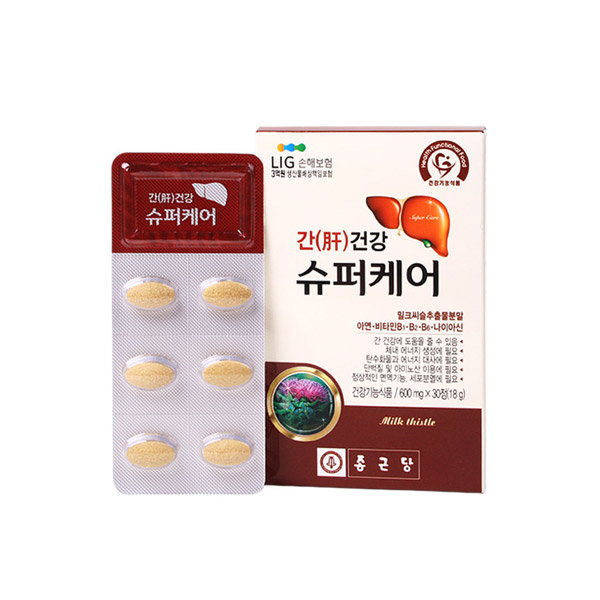종근당 <b>간건강</b> 슈퍼케어 600mg x 30정, 3개
