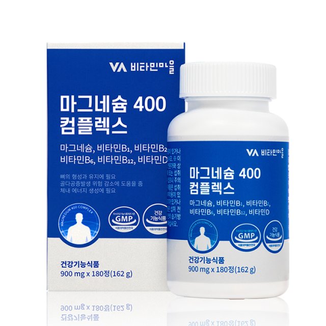 비타민마을 <b>마그네슘</b> 400 <b>컴플렉스</b> 900mg x 180정, 2개