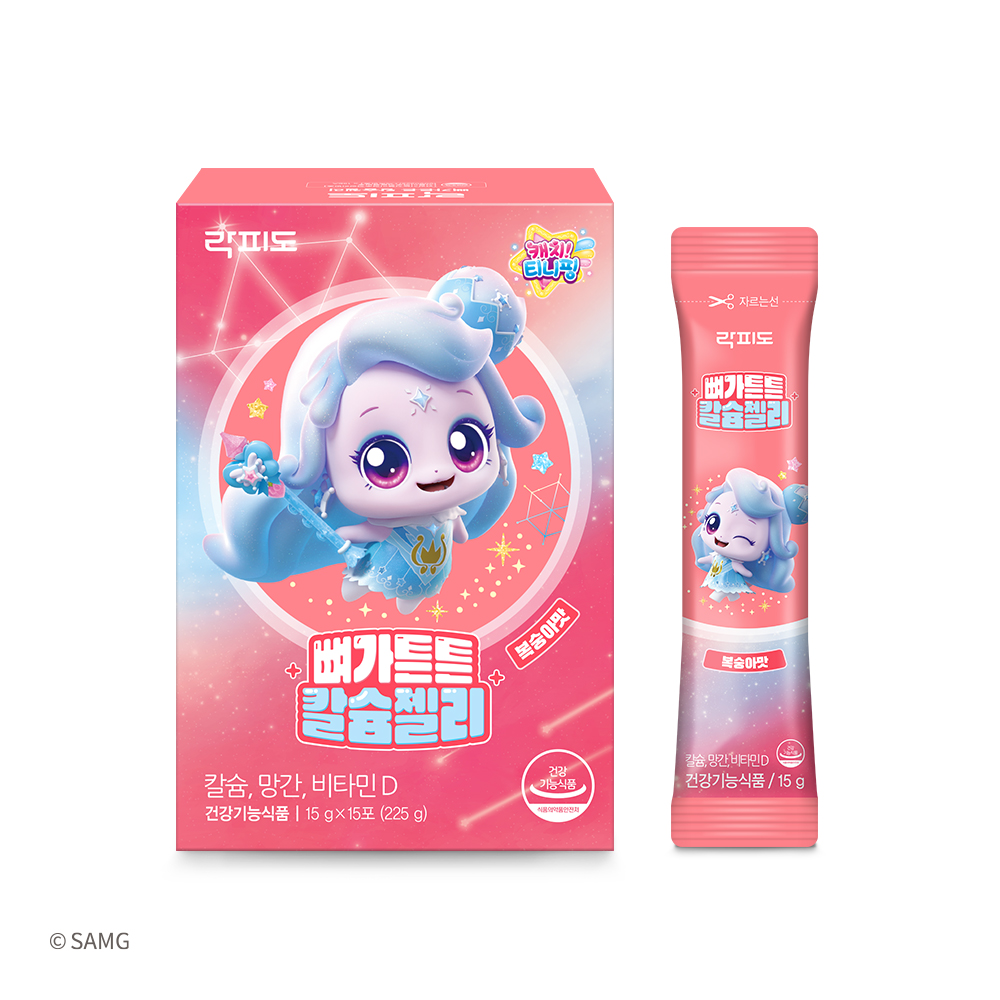 락피도 뼈가튼튼 칼슘젤리 복숭아맛 15g x 15포, 2개