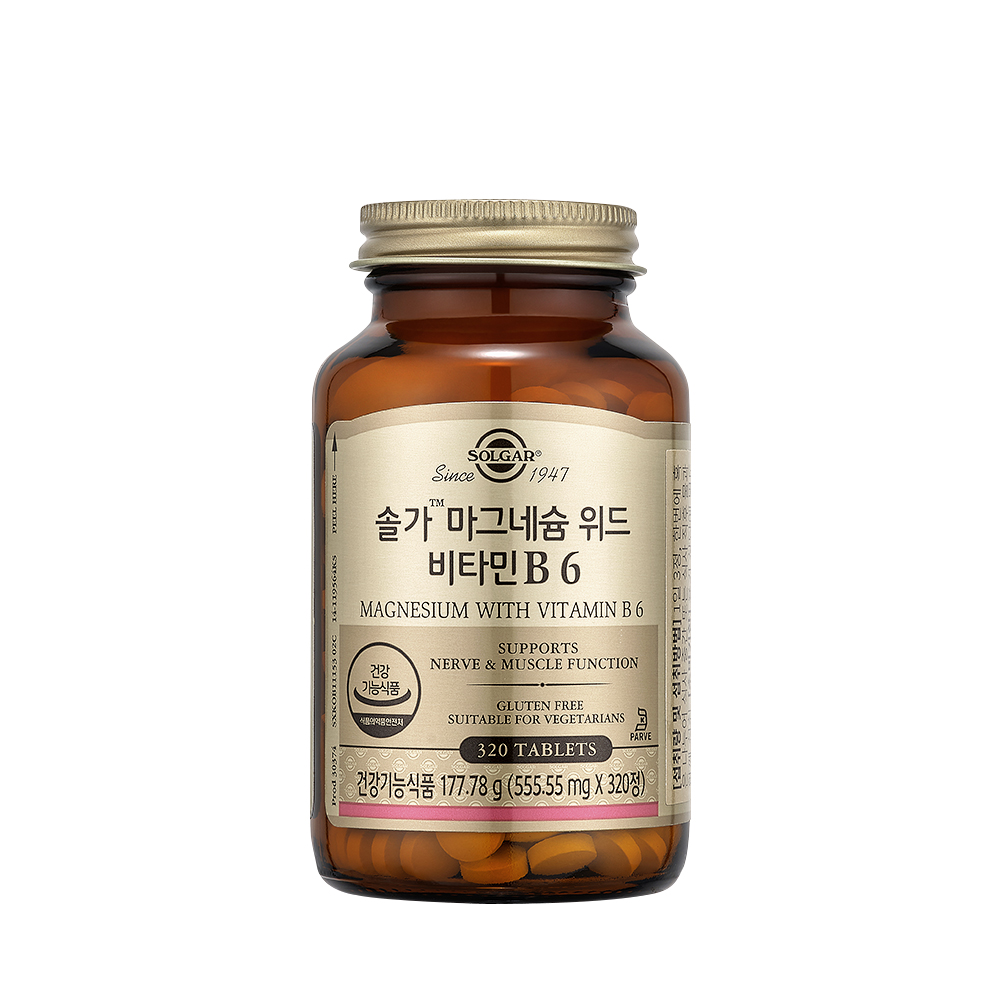 솔가 <b>마그네슘</b> 위드 비타민 B6 555.55mg x 320정, 1개