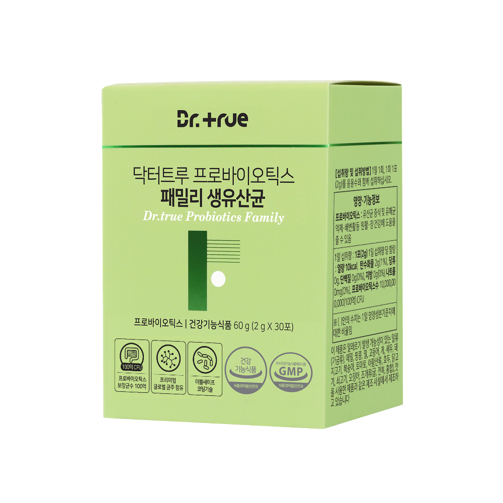 닥터트루 <b>프로바이오틱스 패밀리</b> 생<b>유산균</b> 2g x 30포, 6개
