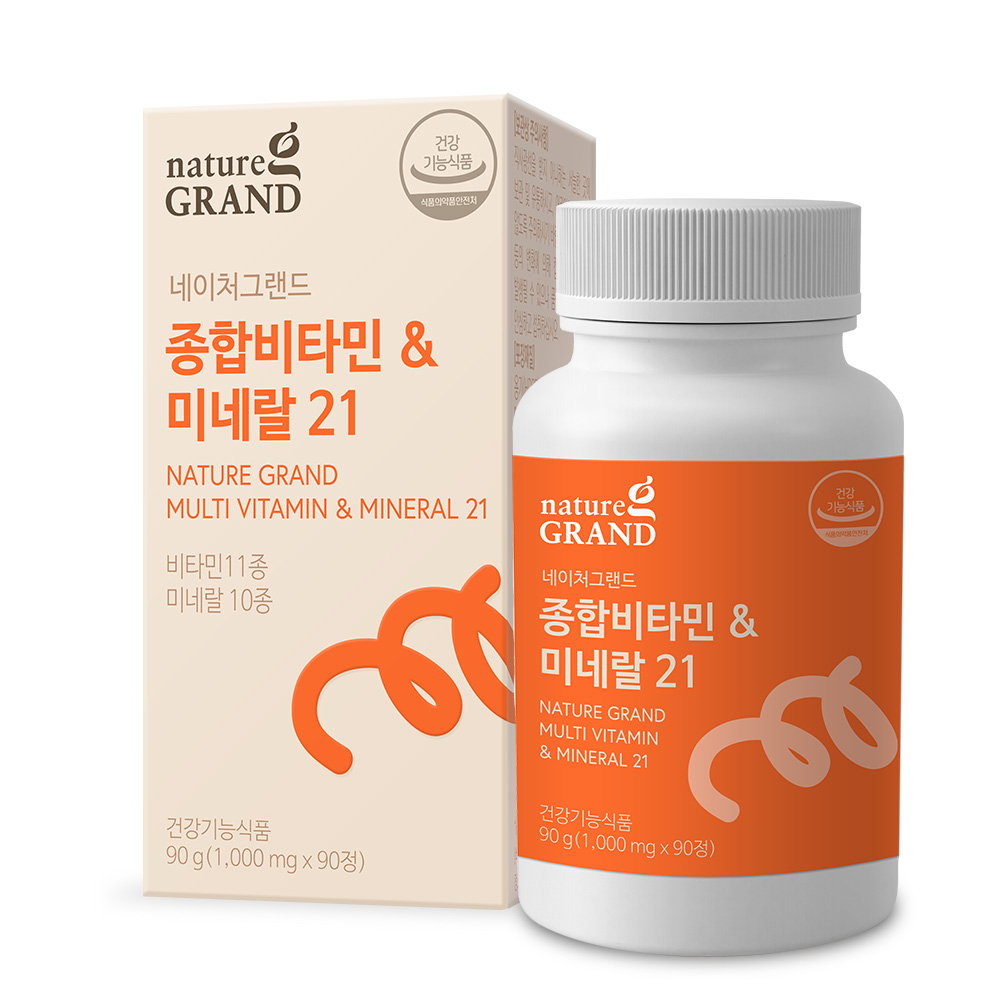 네이처그랜드 종합<b>비타민 앤 미네랄</b> 21 1000mg x 90정, 2개