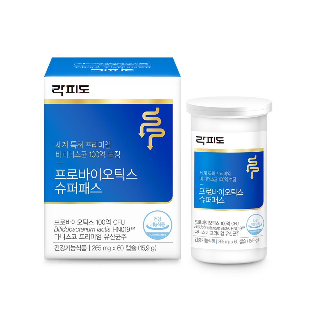 락피도 프로바이오틱스 슈퍼패스 265mg x 60캡슐, 3개
