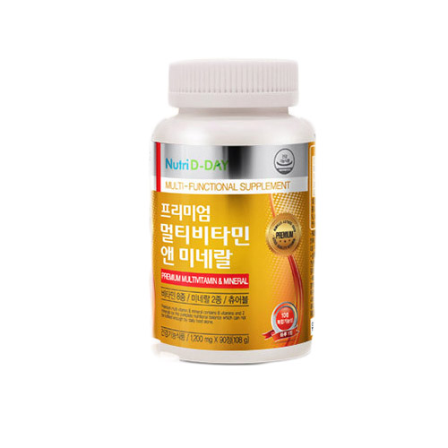 뉴트리디데이 <b>프리미엄 멀티비타민</b> 앤 미네랄 1200mg x 90캡슐, 1개