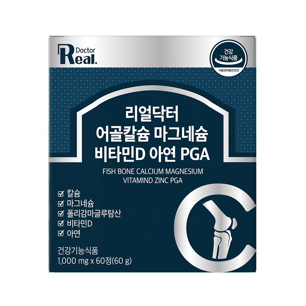 리얼닥터 <b>어골칼슘 마그네슘 비타민D 아연</b> 1000mg x 60정, 6개