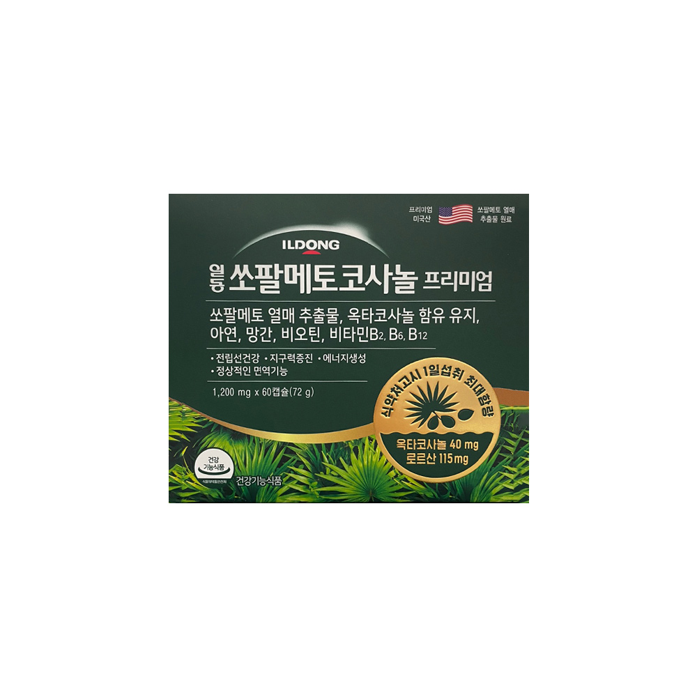 일동제약 쏘팔메토코사놀 프리미엄 1200mg x 60캡슐, 1개