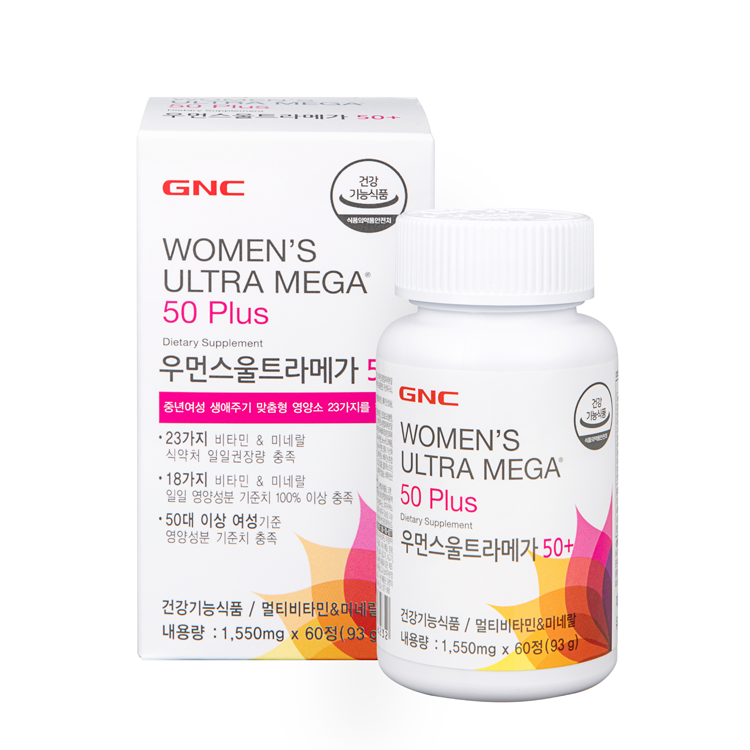 GNC 우먼스울트라<b>메가</b> 50+ 1550mg x 60정, 3개