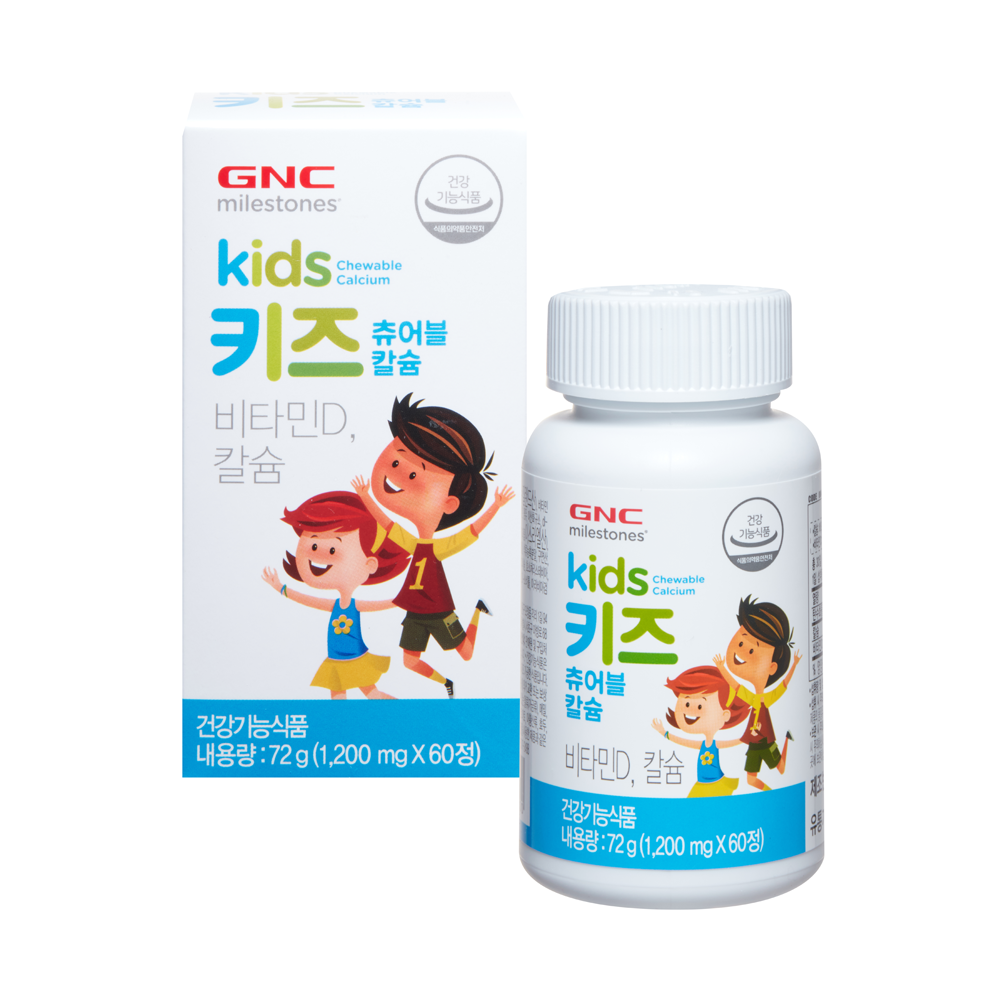 GNC 키즈 츄어블 칼슘 1200mg x 60정, 1개