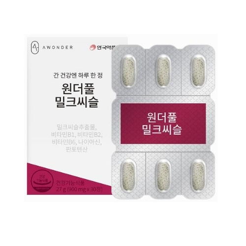 <b>안국약품</b> 원더풀 밀크씨슬 900mg x 30정, 3개