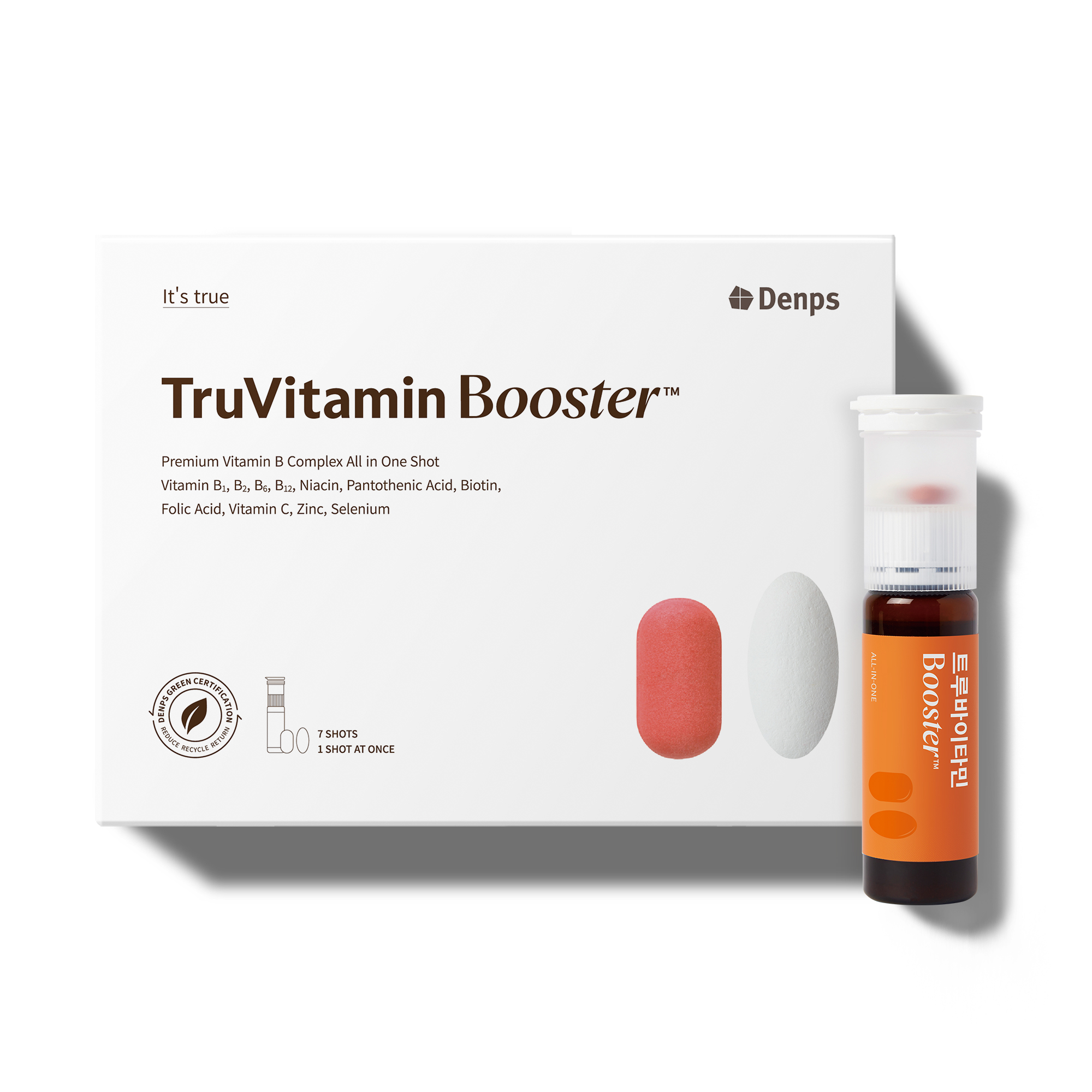 덴프스 <b>트루</b>바이타민 부스터 (액상 20ml + 정제 400mg + 정제 750mg) x 7개입, 1개