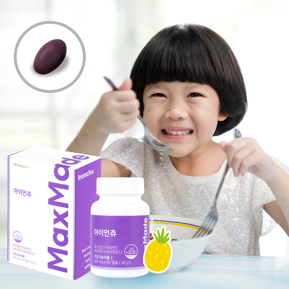 <b>맥스메이드</b> 아이언츄 500mg x 60캡슐, 2개