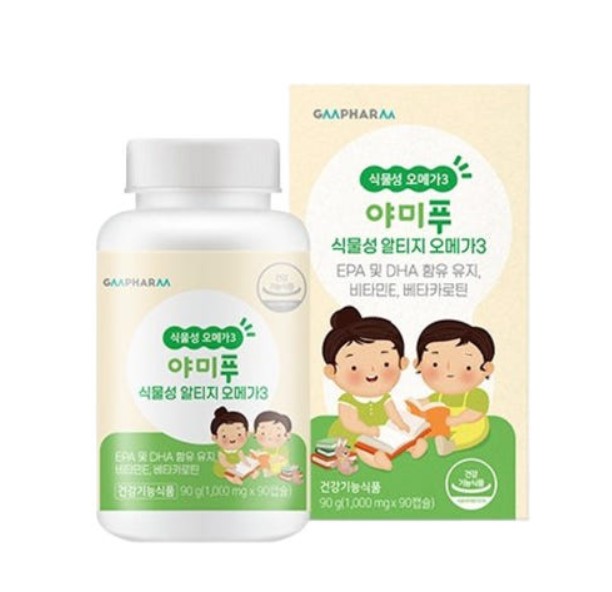<b>지엠팜</b> 야미푸 식물성 알티지 오메가3 1000mg x 90캡슐, 1개