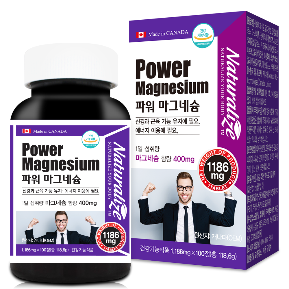 네추럴라이즈 파워 <b>마그네슘</b> 1186mg x 100정, 1개