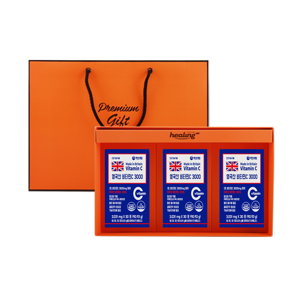 아임힐링 영국산 비탄민C 3000 선물세트 3.031g x 90포, 1개