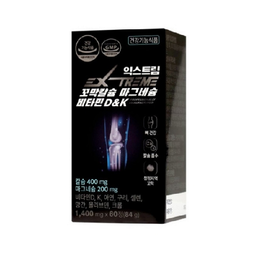 <b>익스트림</b> 꼬막칼슘 마그네슘 비타민D 앤 K 1400mg x 60정, 1개